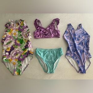 3 suits!  All size 10 girls.  Janie and Jack, Disney, Zella